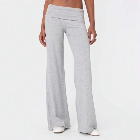 Gray Ribbed Lounge Pants - Picture 2 of 2